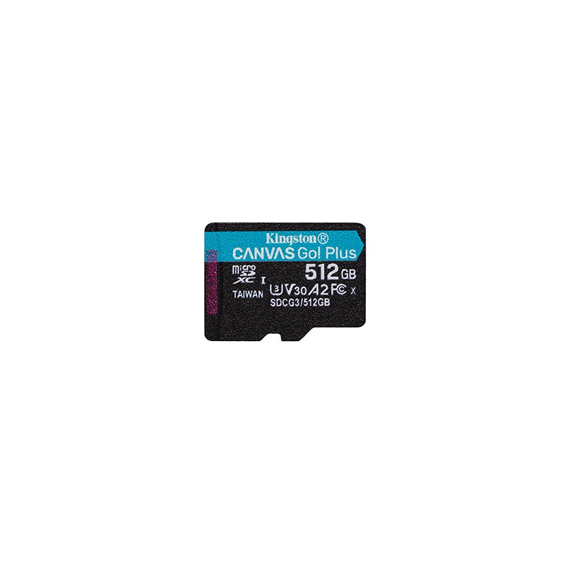 Kingston karta pamięci Canvas Go! Plus, 512GB, micro SDXC, SDCG3/2512GBSP, UHS-I U3, A2, V30