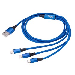 Akyga kabel USB AK-USB-27 USB A (m) / micro USB B (m) / USB type C (m) / Lightning (m) 1.2m