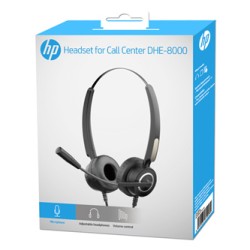 HP DHE-8000 Call Center headset, przewodowa, czarna, USB (2.0), EOL
