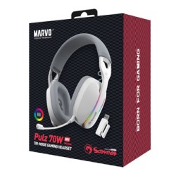 Marvo Pulz 70W słuchawki, biała, Tri-mode