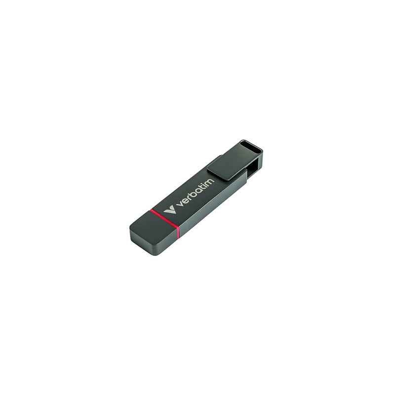 Verbatim USB flash disk, USB C a USB 3.2 Gen 1, 1000GB, Dual QuickStick, szary, 32043, USB C, z oczkiem na brelok