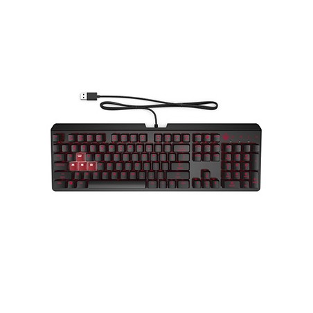 HP Omen by HP Encoder klawiatura przewodowa (USB) CZ/SK, brązowa do gry, mechaniczna podświetlana rodzaj