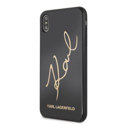 Karl Lagerfeld nakładka do iPhone XS Max KLHCI65DLKSBK czarne hard case Signature Glitter