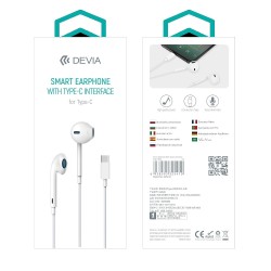 żDevia słuchawki przewodowe Smart EarPods douszne USB-C białe