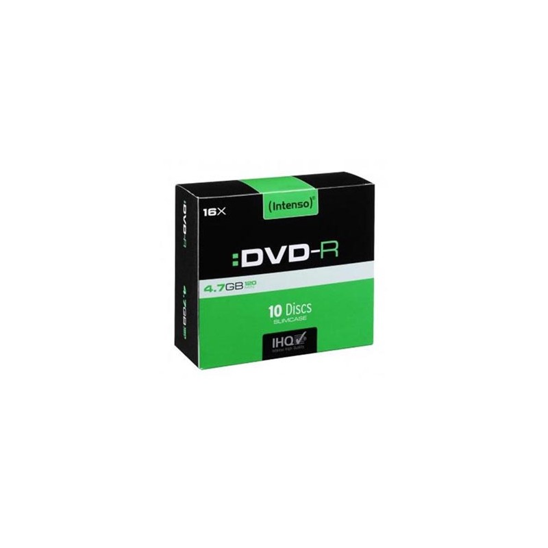 Intenso DVD-R, 4101652, 4.7GB, 16x, slim case, 10-pack, bez możliwości nadruku, 12cm, do archiwizacji danych, EOL
