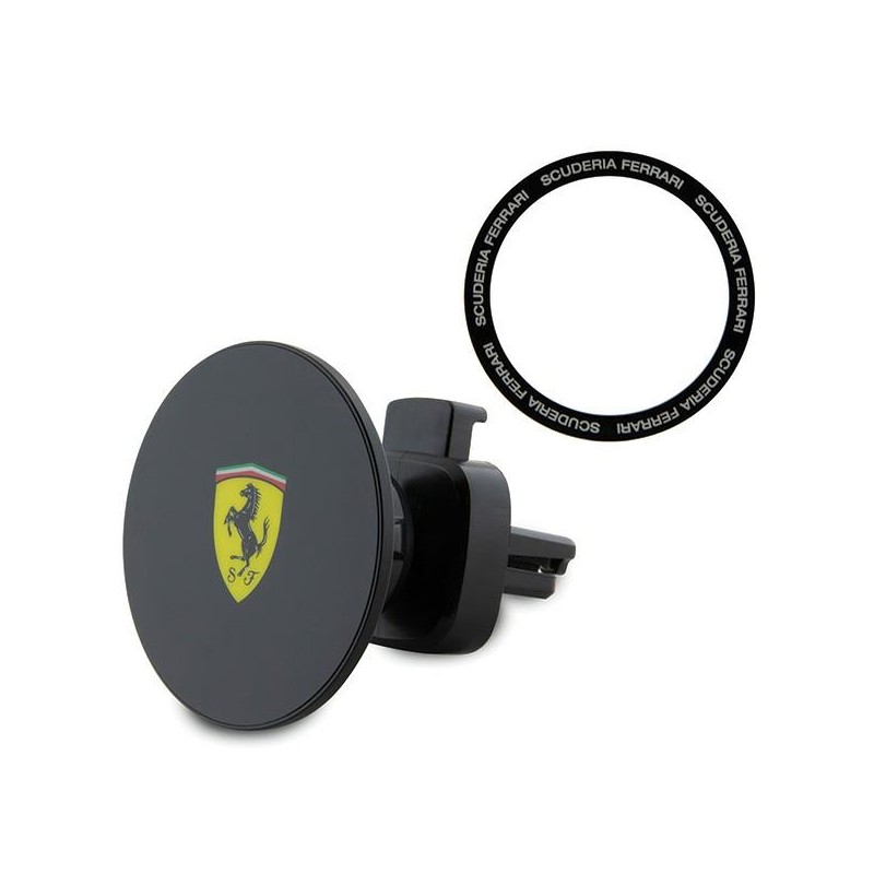 Ferrari uchwyt FECHMMAK czarny Car Holder Printed Shield W/ Compatibility Magsafe Ring