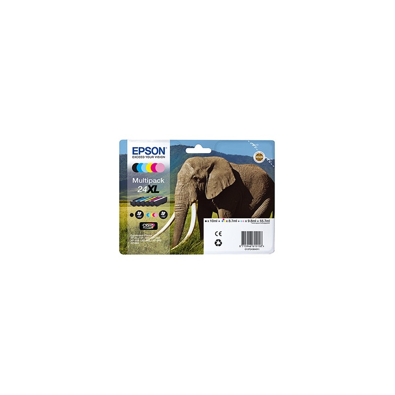 Epson oryginalny ink / tusz C13T24384011, T2438, 24XL, CMYK/light C/light M, 3x8,7/2x9,8/10ml