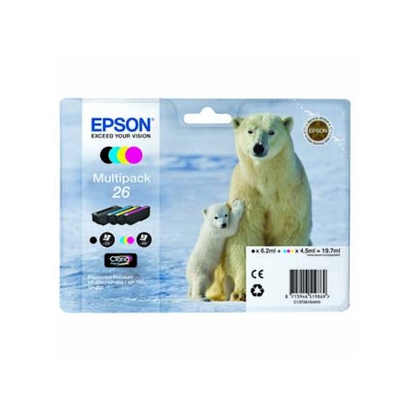 Epson oryginalny ink / tusz C13T26164020, T261640, CMYK, 3x4,5/6,2ml