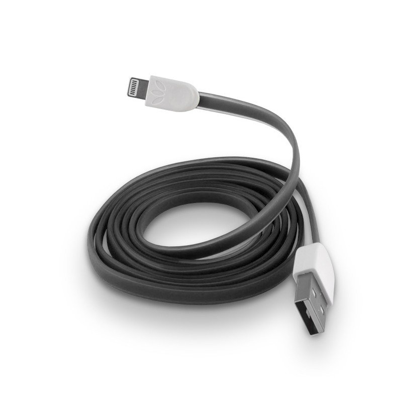 Forever kabel USB - Lightning 1,0 m 1A czarny silikonowy płaski