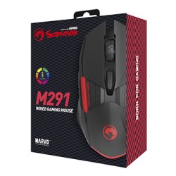 Marvo M291 Mysz przewodowa, czarna, 6400DPI