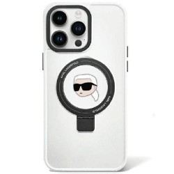 Karl Lagerfeld nakładka do iPhone 15 Pro 6,1&quot KLHMP15LHMRSKHH biała HC Magsafe Ringstand KH