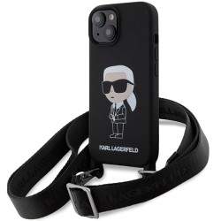 Karl Lagerfeld nakładka do iPhone 15 6,1&quot KLHCP15SSCBSKNK hardcase czarna Crossbody Silicone Ikonik