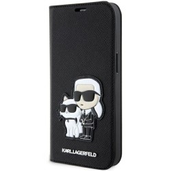 Karl Lagerfeld etui do iPhone 14 Pro Max 6,7&quot KLBKP14XSANKCPK czarne Saffiano Karl & Choupette