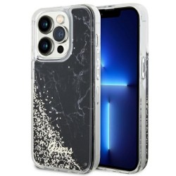 Guess nakładka do iPhone 14 Pro 6,1&quot GUHCP14LLCSGSGK czarna hard case Liquid Glitter Marble