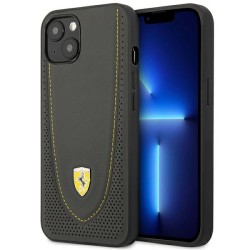 Ferrari nakładka do iPhone 13 6,1&quot FEHCP13MRGOG czarna hard case Leather Curved Line
